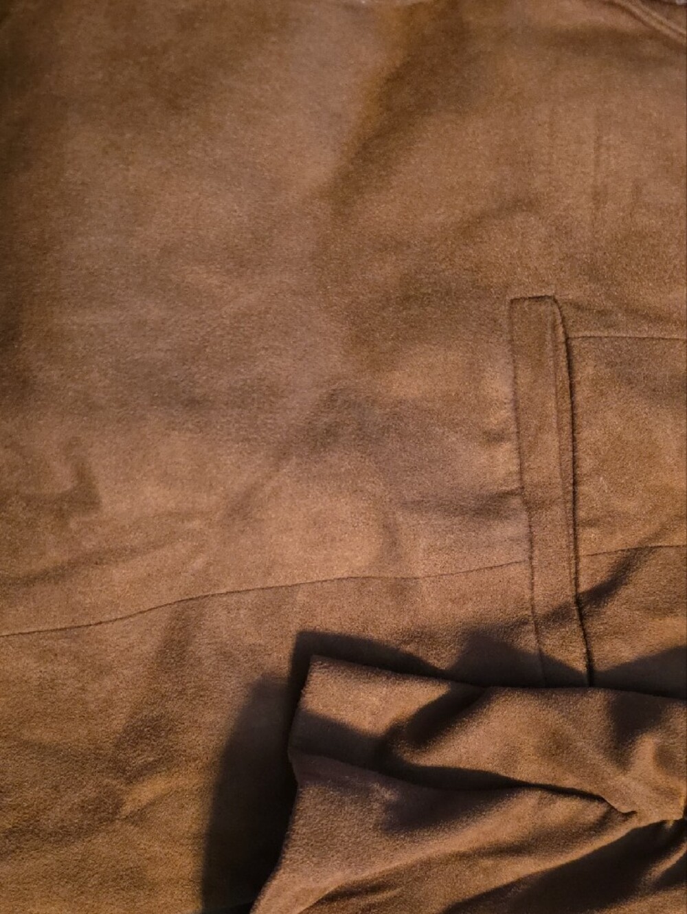 Skies Are Blue Brown Suede Blazer with Floral Lining - Picture 2 of 3